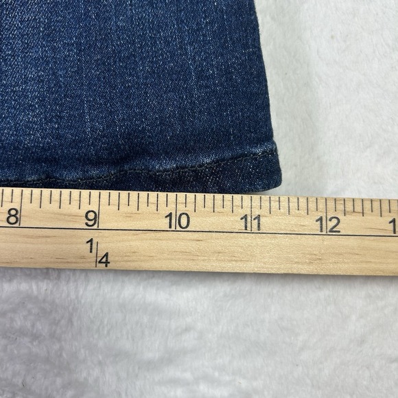 We The Free Women’s Jeans Size 31 Blue Denim Flare High Rise Patch Pockets - Picture 8 of 10